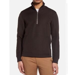 Club Monaco Brown 1/4 Zip Pullover Sweatshirt